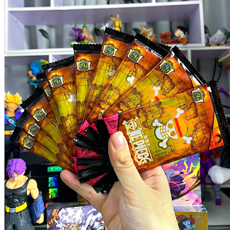 Pack thẻ nhân phẩm One Piece fullbox ver22 map vàng, Luffy nika hàng có sẵn