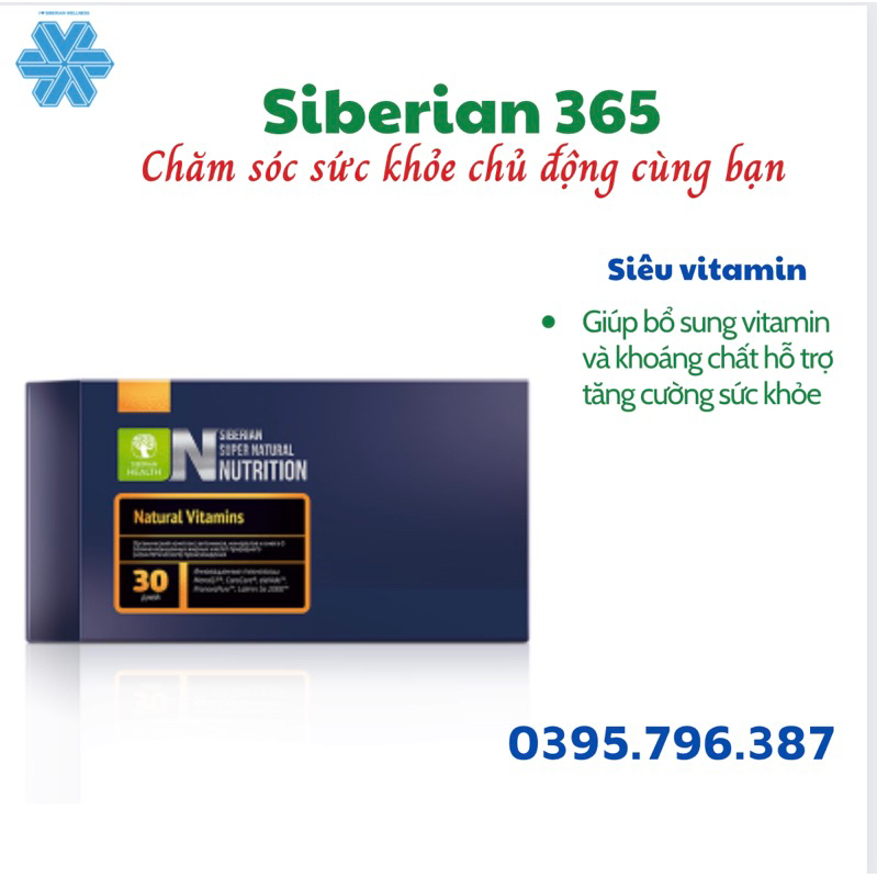 Thực phẩm bảo vệ sức khỏe Siberian Super Natural Nutrition. Natural Vitamins bổ sung vitamin và khoáng chất