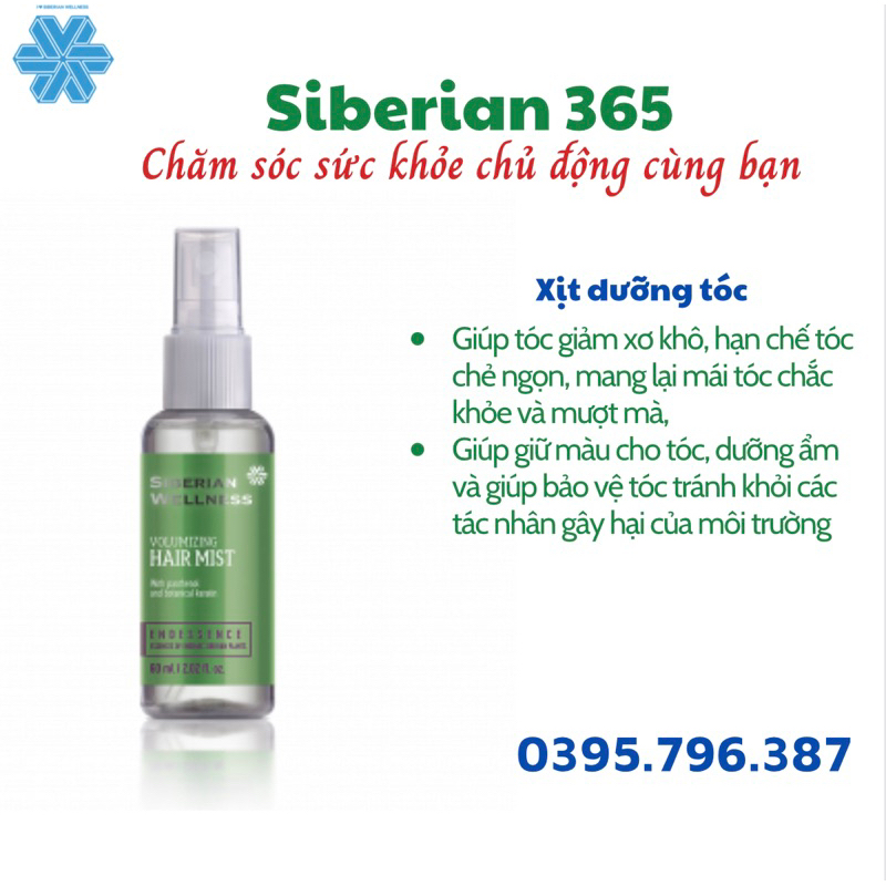 Xịt dưỡng tóc SIBERIAN WELLNESS Volumizing Hair Mist 60ml