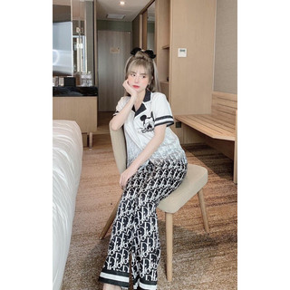 Bộ mặc nhà pijama di..o.r chuột lụa xước cao cấp