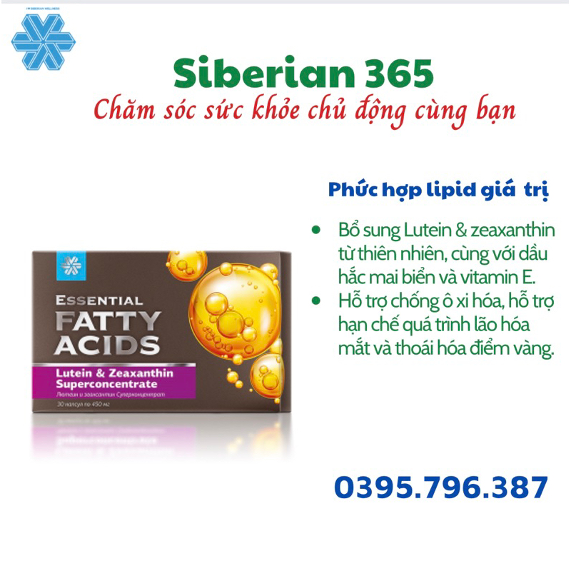 Thực phẩm bảo vệ sức khỏe Essential fatty acids Lutein & zeaxanthin superconcentrate – 30 viên/hộp