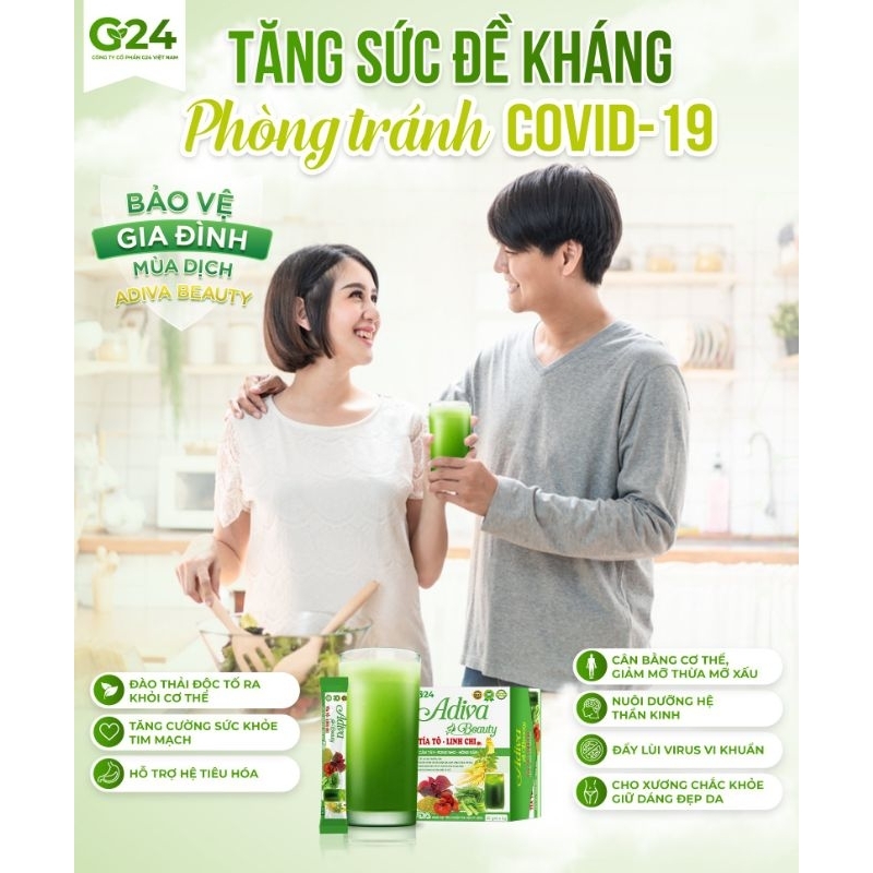 Adiva Beauty Tía Tô, Linh Chi,Cần Tây 30 gói