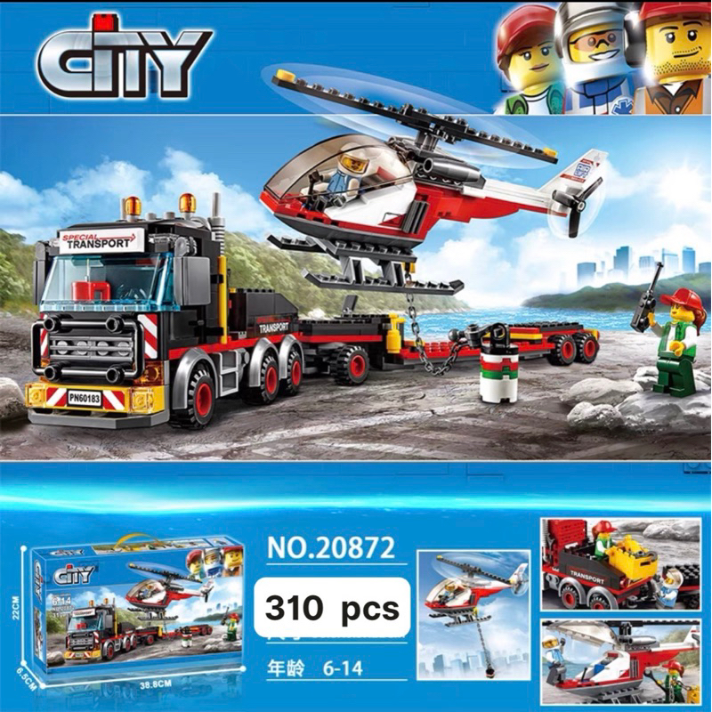 Lắp ráp xếp hình 10872 : Xe cont chở máy bay 322 mảnh