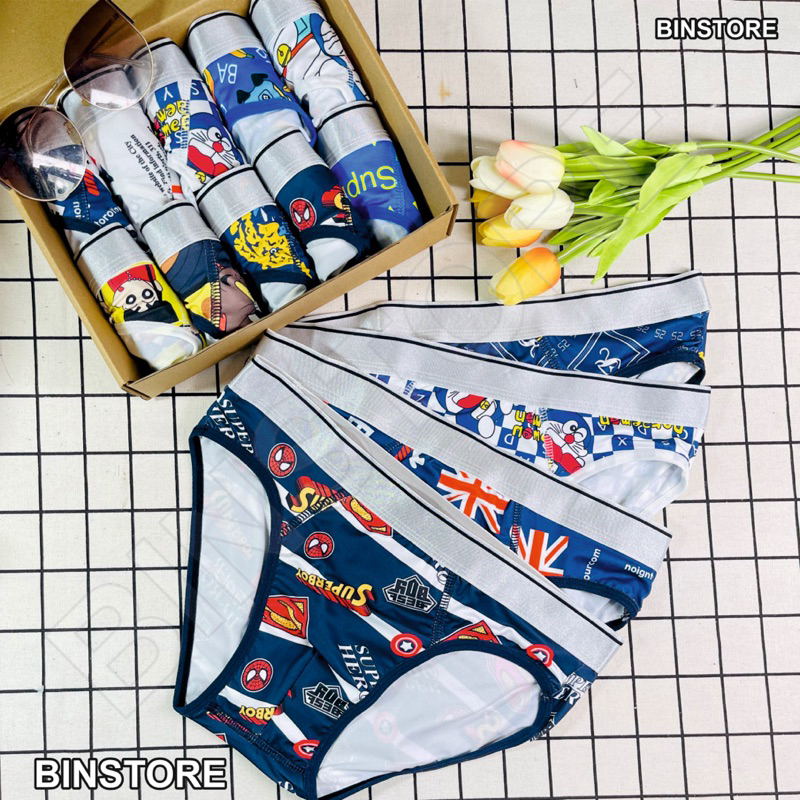 combo quần lót tam giác nam,sịp chéo nam mẫu hoạt hình dễ thương chất vải thun lạnh,co giãn 4chiều thoáng mát,thấm hút