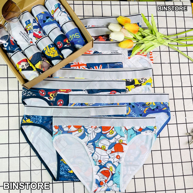 combo quần lót tam giác nam,sịp chéo nam mẫu hoạt hình dễ thương chất vải thun lạnh,co giãn 4chiều thoáng mát,thấm hút