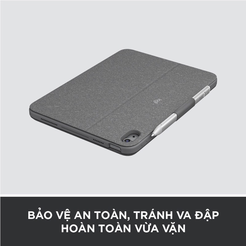 Bao da kèm phím Logitech Combo Touch dành cho iPad Gen 10  - Tháo rời Trackpad, chiếu sáng nền