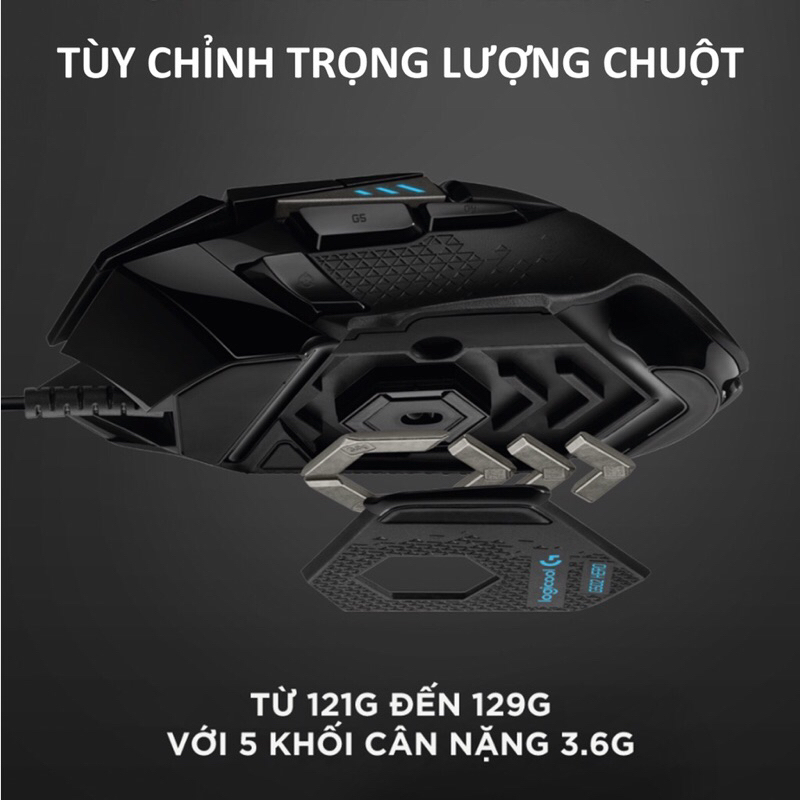 Chuột game có dây Logitech G502 Hero - Cảm biến Hero 25k, RGB, 11 nút lập trình