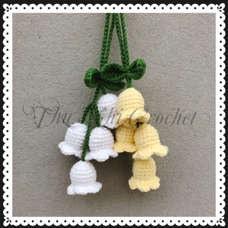 Móc khoá Hoa Chuông ( Hoa Linh Lan ) bằng len handmade