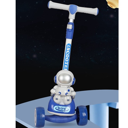 Xe trượt scooter cho bé phi hành gia có nhạc bánh phát sáng xe chòi chân trượt 2in1