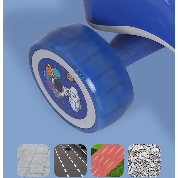 Xe trượt scooter cho bé phi hành gia có nhạc bánh phát sáng xe chòi chân trượt 2in1