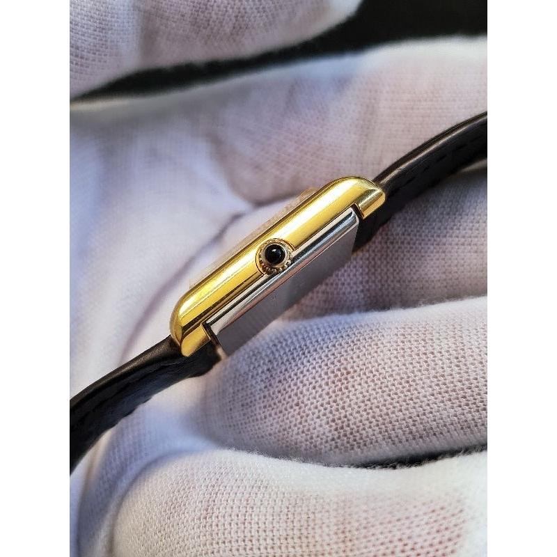 Đồng hồ Nữ Cơ lên dây hiệu Elgin Thụy sĩ Fom Tank siêu đẹp đính kim cương mặt số bọc vàng dày