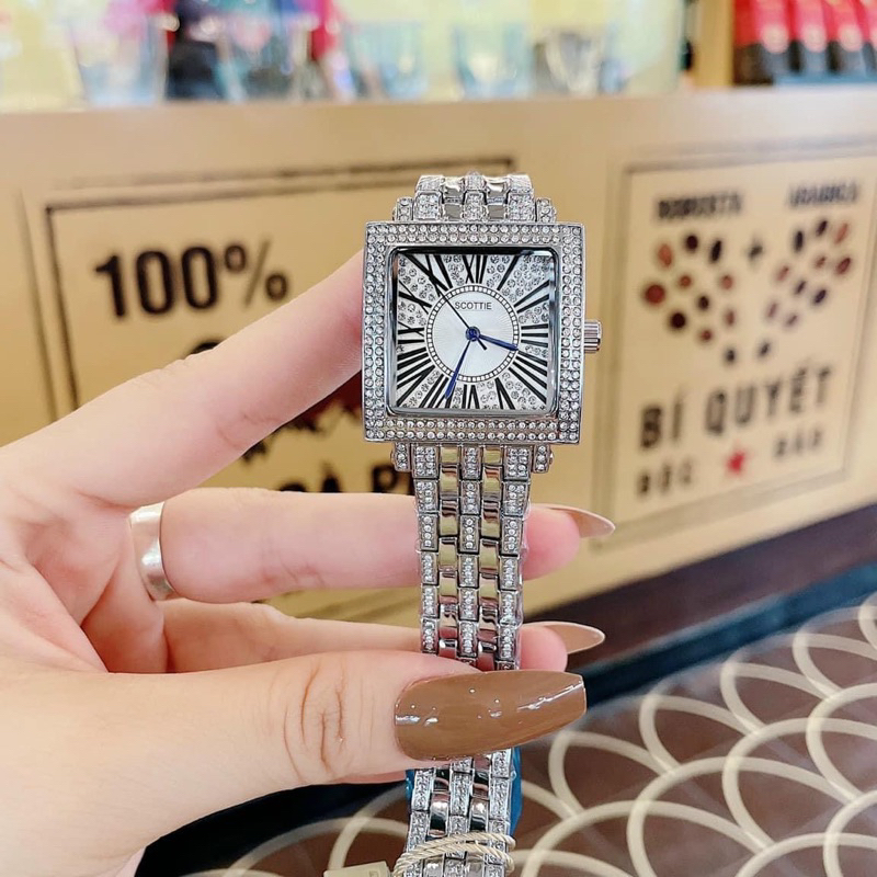 Đồng hồ nữ Scottie mặt vuông chính hãng cao cấp sang chảnh sành điệu Mai Luxury Watch SC 9170