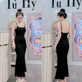 Đầm váy body nữ hai dây hở lưng mix dáng váy suông dài dành cho các nàng đi chơi, hẹn hò siêu xinh, sang chảnh.