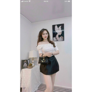Áo kiểu chun bèo trễ vai