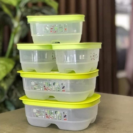 Bộ hộp trữ mát có nút hô hấp Ventsmart Five Star Set 5 - Bảo hành trọn đời - Nhựa nguyên sinh PP số 5 an toàn sức khoẻ