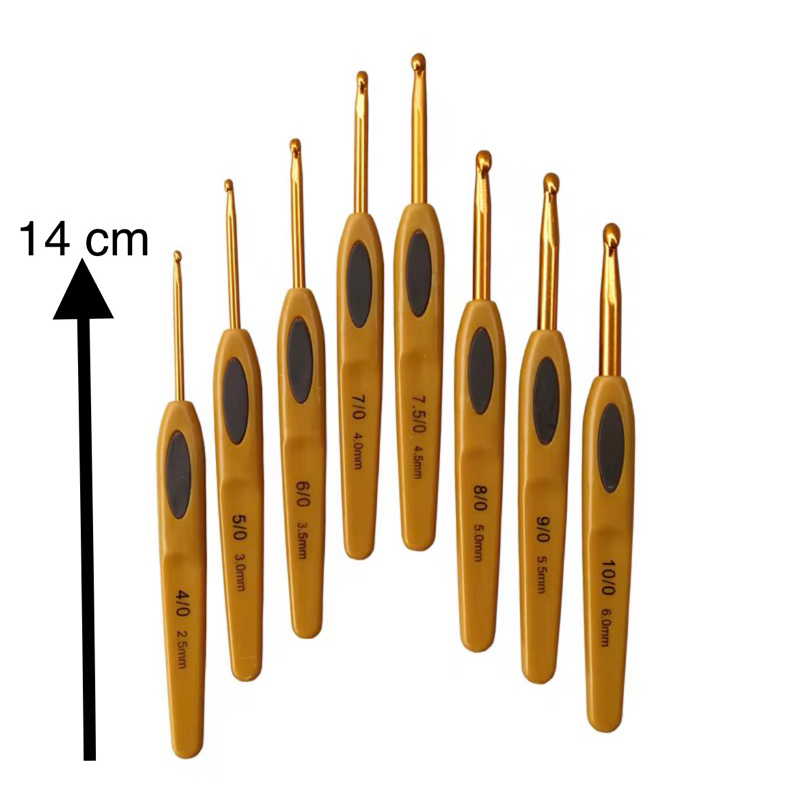 Bộ kim móc len sợi mô phỏng kim Clover  - Tặng ví đựng kim Cotton Linen xinh xắn