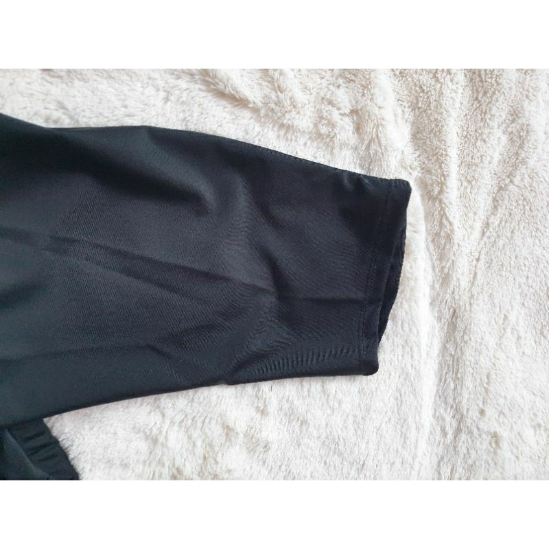 Bộ bơi nữ áo tay dài có khóa kéo sẵn mút ngực kèm quần dài đen cạp cao phom thiết siêu dài,free size 40 đến 60 ký