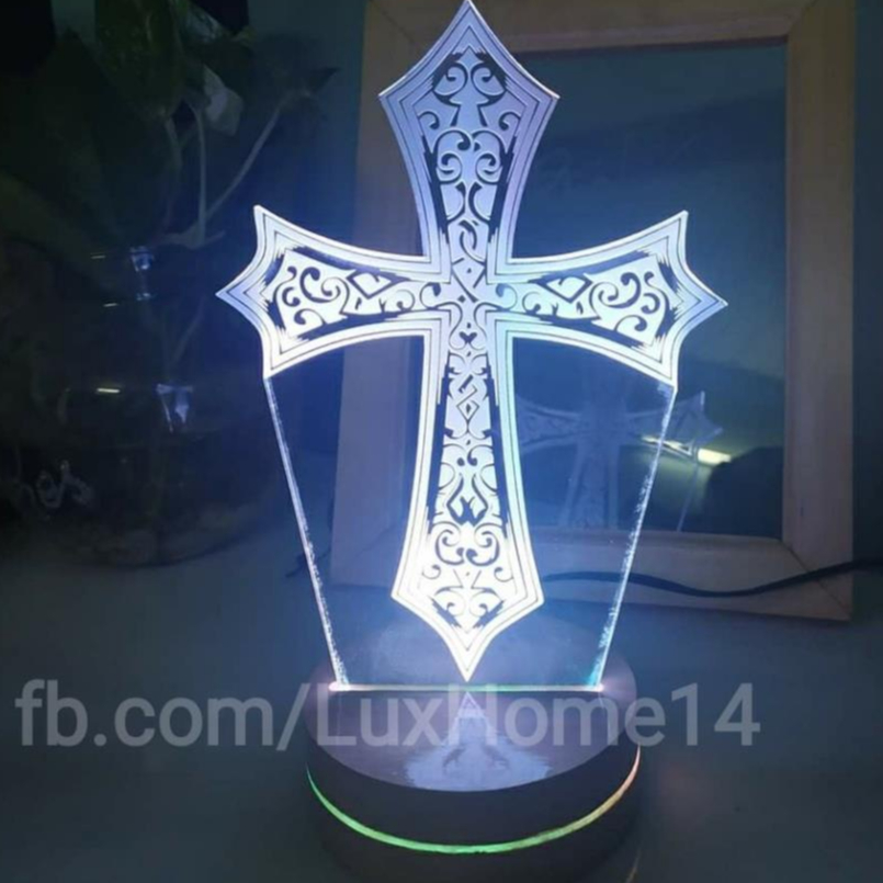 HOT Đèn Led 3D Mẫu Đức Mẹ, chúa Jesus, công giáo, thánh giá