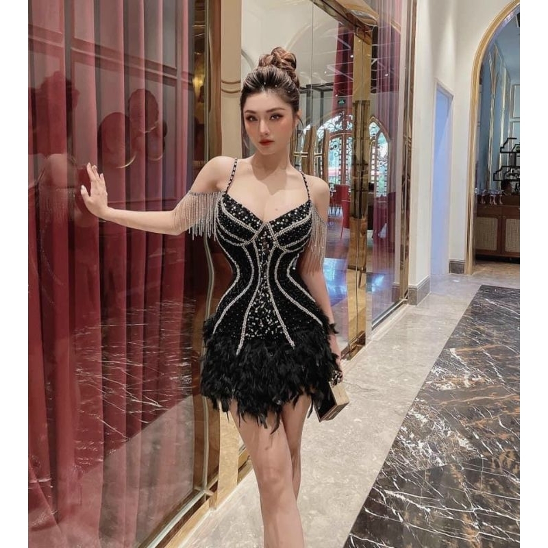 ✨ Đầm body bèo kết pha lê đính đá✨ HÌNH THẬT