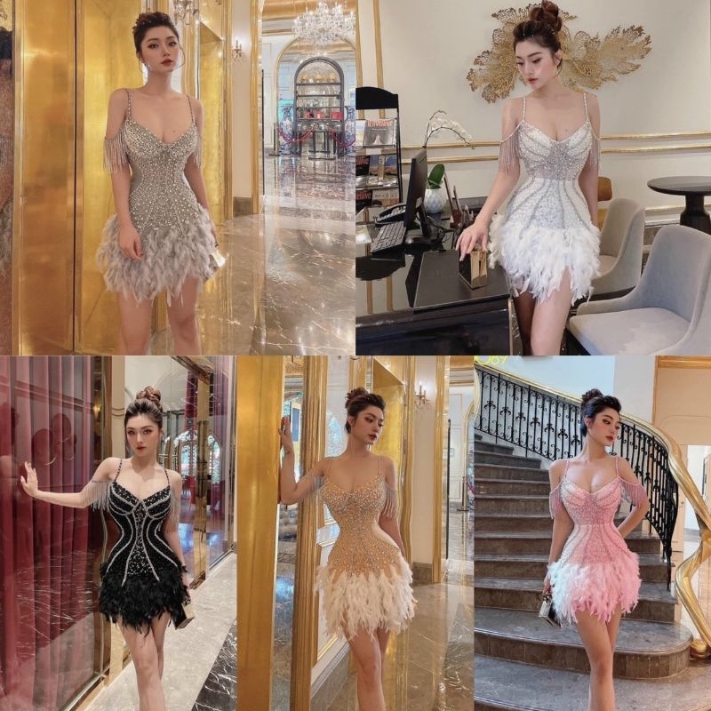✨ Đầm body bèo kết pha lê đính đá✨ HÌNH THẬT