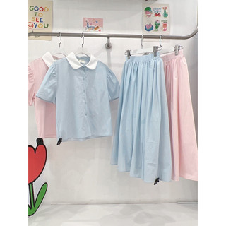 Set áo polo tay phồng cvay dài