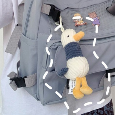 Móc khóa thú bông treo balo ba lô túi xách cho nữ VỊT XANH dễ thương