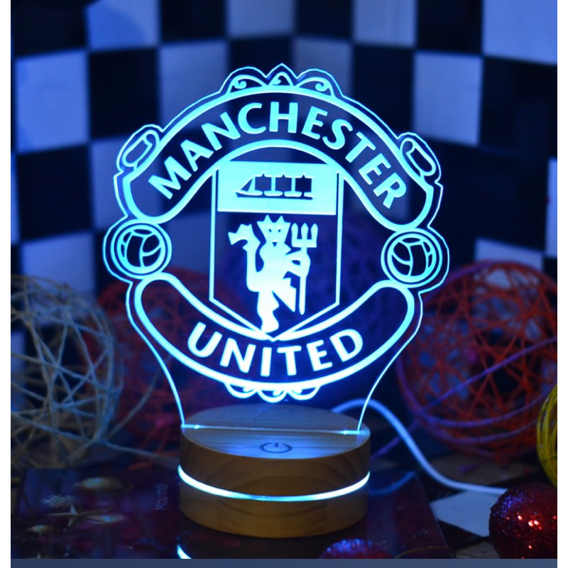 HOT Đèn Led 3D | Manchester United |Decor bàn học | Decor bàn làm việc | quà tặng sinh nhật | có khắc tên theo yêu cầu