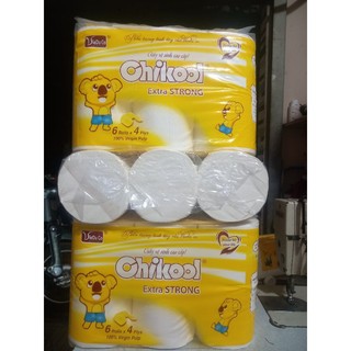  lốc 6 cuộn giấy vệ sinh cao cấp Chilkool vàng không lõi 