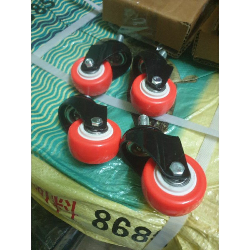 Bánh PU 50mm Cam Vít xoay M10 M12× 25mm, đường kính bánh 50mm