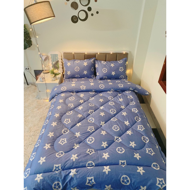 Bộ chăn ga gối Cotton poly 5 món đáng yêu chăn ga Hàn Quốc miễn phí bo chun drap ga giường