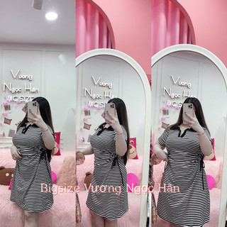 ( NGẮN VÀ DÀI ) ĐẦM KHOÉT EO SỌC CỔ TRỤ BIGSIZE VƯƠNG NGỌC HÂN