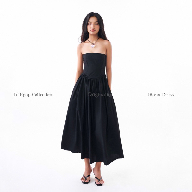 ORIGINALITY - ĐẦM DÀI ĐEN CÚP NGỰC - DIANA DRESS