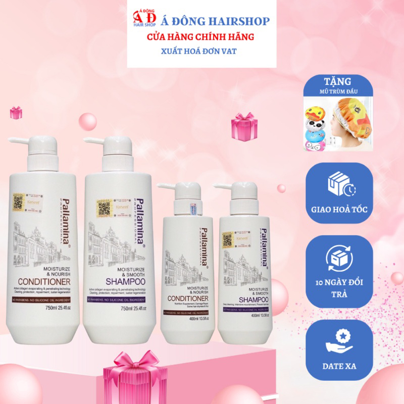 Bộ dầu gội xả Pallamina Vitamin Collagen siêu mượt New