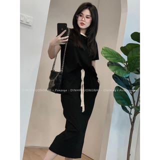 | chang tròn | set chân váy viền bigsize