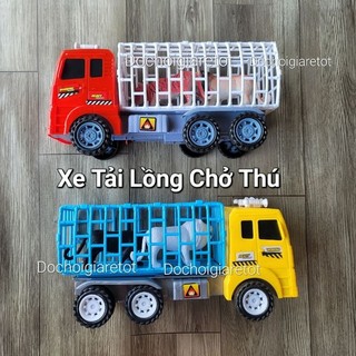 Đồ chơi xe tải lồng chở thú cho bé, loại vừa 25cm
