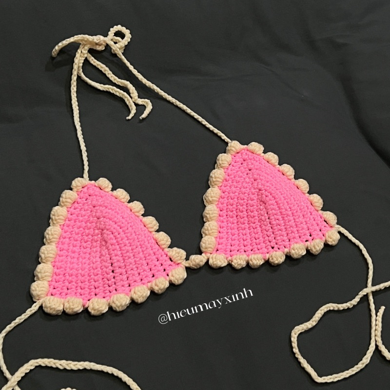‘Kem Cheese’ bikini 👙 - áo len móc bikini viền bông hạt bắp 💖