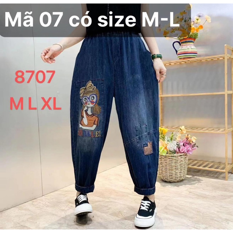 Quần jeans baggy thêu hoạ tiết