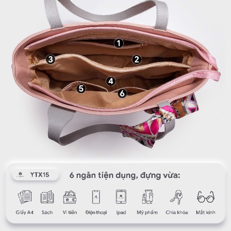 Túi xách nữ da mềm phối nơ Thời Trang công sở Yuumy YTX15