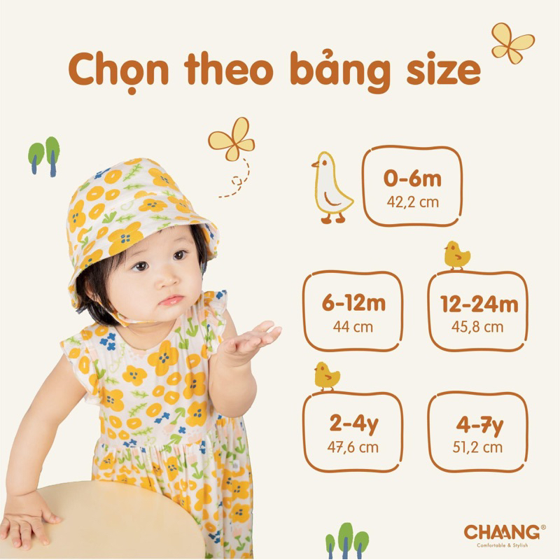 Chaang mũ vành nhiều màu sắc cho bé Spring SS2023D02