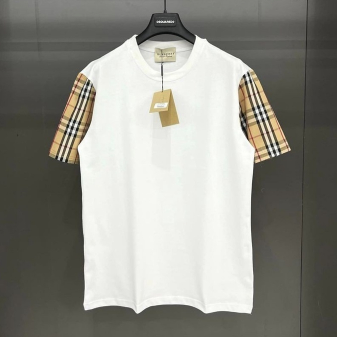 Áo Phông Nam Nữ BURBERRY Kẻ Sọc Tay Cao Cấp Chất Liệu Áo Cotton Co Giãn 4 Chiều Siêu THoáng Mát