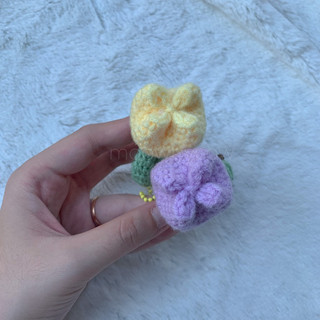Móc Khoá Hoa Tulip Mini Bằng Len