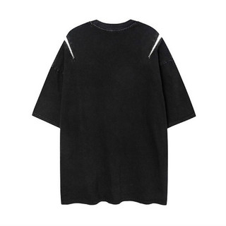 Áo phông cộc phối zip vai