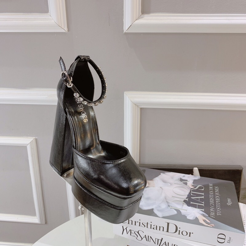 ❄️AN SHOES ❄HÀNG QUẢNG CHÂU FULL BOX❄️ Sangda bit mũi  gót vuông 15cm. HÀNG CÓ SẴN SỐ LƯỢNG LỚN. Màu đen có sz 40,41,42