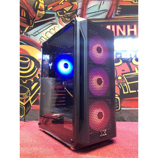 Vỏ case xigmatek x 3fx - hỗ trợ main dual - kính cường lực - tặng kèm 3 fan led