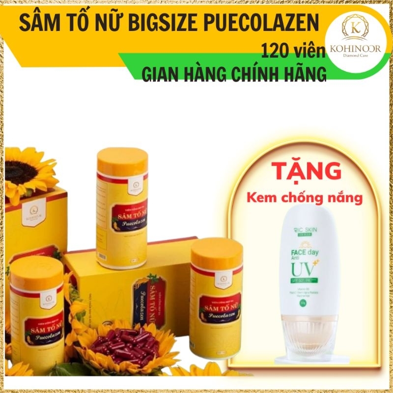 Viên uống Sâm tố nữ Puecolazen bigsize120v Kohinoor hỗ trợ cải thiện nội tiết tố nữ đẹp da ngủ ngon[chính hãng 100%]