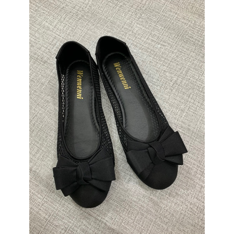 Giày búp bê lưới thoáng phối nơ kép siêu xinh êm mềm vô đối