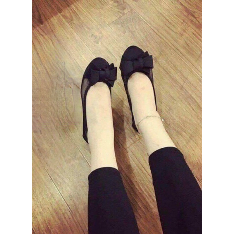 Giày búp bê lưới thoáng phối nơ kép siêu xinh êm mềm vô đối