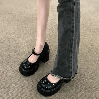 Giày Mary Jane nữ đế bánh mì cao gót cá tính