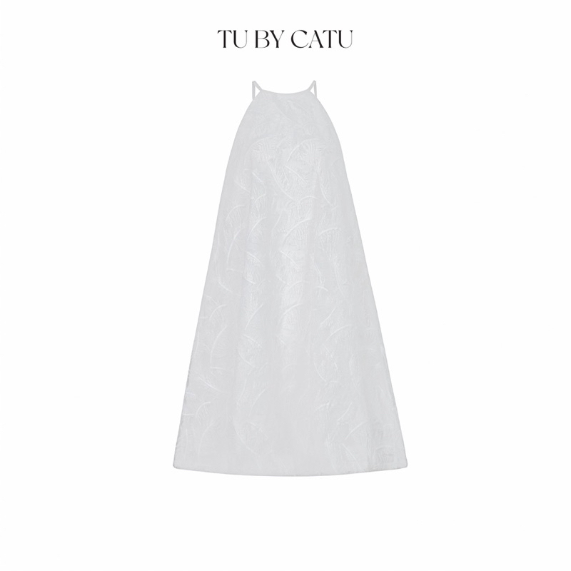 TUBYCATU | Đầm yếm trắng lông vũ