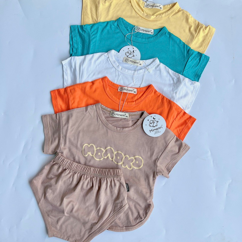 Set bộ tay ngắn quần chip thun lạnh cho bé 3-15kg